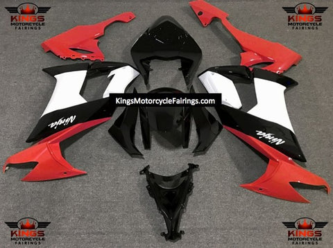 Fairing kit for a Kawasaki Ninja ZX10R (2008-2010) Black, Red & White