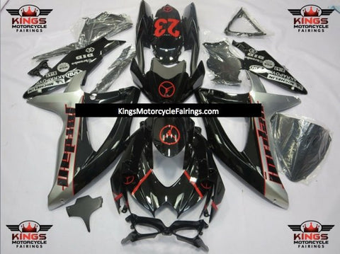 Suzuki GSXR600 (2008-2010) Black, Silver & Red Jordan 23 Fairings