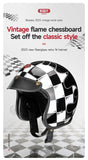 Black & White Checkered Flames & Brown Leather Open Face 3/4 Beasley Motorcycle Helmet is brought to you by KingsMotorcycleFairings.com