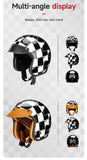 Black & White Checkered Flames & Brown Leather Open Face 3/4 Beasley Motorcycle Helmet is brought to you by KingsMotorcycleFairings.com