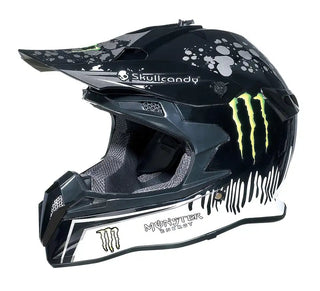 Black White Monster Energy Dirt Bike Motorcycle Helmet
