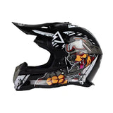 Black & White War Dog Dirt Bike Motorcycle Helmet at KingsMotorcycleFiarings.com