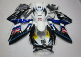 Black, White and Blue BRUX Fairing Kit for a 2008, 2009, & 2010 Suzuki GSX-R600 motorcycle