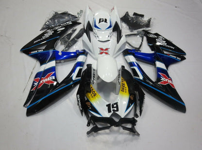 Black, White and Blue BRUX Fairing Kit for a 2008, 2009 & 2010 Suzuki GSX-R750 motorcycle