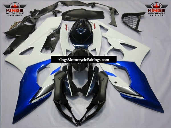 Suzuki GSXR1000 (2005-2006) Black, White, Blue & Silver Fairings