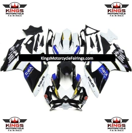 Suzuki GSXR750 (2008-2010) Black, White, Blue & Yellow VIRU Fairings