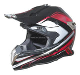Black, White, Red and Silver Dirt Bike Motorcycle Helmet is brought to you by KingsMotorcycleFairings.com