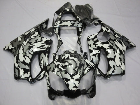 Honda CBR600F4i (2001-2003) Black, White & Gray Camouflage Fairings