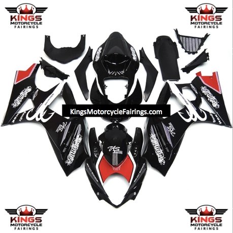 Suzuki GSXR1000 (2007-2008) Black, White & Red Fairings