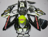 Black, White and Yellow National Guard Fairing Kit for a 2008, 2009, & 2010 Suzuki GSX-R600 motorcycle