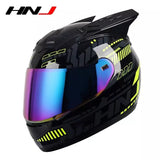 The Black, Yellow and Gray Pulse HNJ Full-Face Motorcycle Helmet with Horns & Braids at Kings Motorcycle Fairings