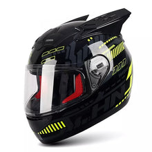 The Black, Yellow and Gray Pulse HNJ Full-Face Motorcycle Helmet with Horns & Braids at Kings Motorcycle Fairings