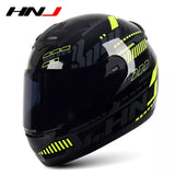 Black, Yellow & Gray Pulse HNJ Motorcycle Helmet with Black Visor