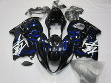 Black and Blue Flame Fairing Kit for a 1999, 2000, 2001, 2002, 2003, 2004, 2005, 2006, & 2007 Suzuki GSX-R1300 Hayabusa motorcycle