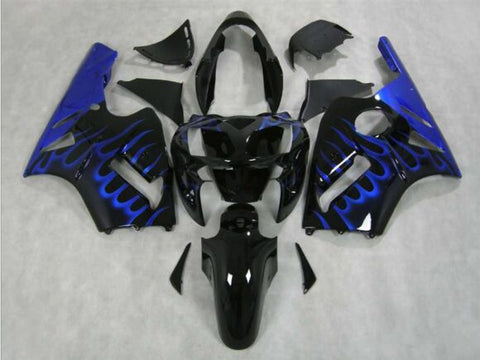 Fairing kit for a KAWASAKI NINJA ZX12R (2002-2006) Black & Blue Flames