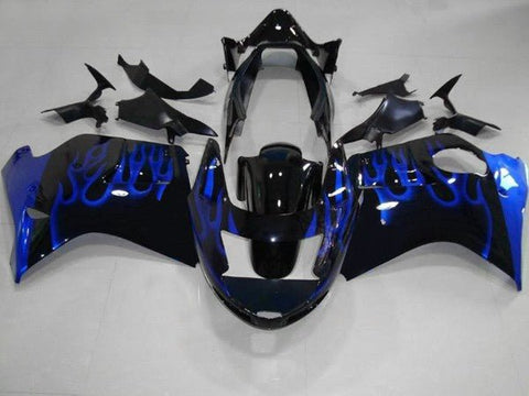 HONDA CBR1100XX Super Blackbird (1996-2007) BLACK & BLUE FLAME FAIRINGS