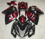 Black and Candy Red Fairing Kit for a 2008, 2009, 2010, 2011, 2012, 2013, 2014, 2015, 2016, 2017, 2018 & 2019 Suzuki GSX-R1300 Hayabusa motorcycle