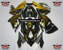 Fairing kit for a Kawasaki ZX10R (2004-2005) Black & Yellow Flames - KingsMotorcycleFairings.com