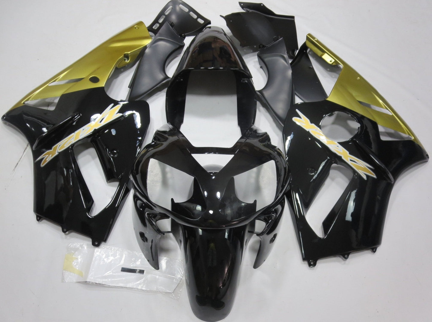 Kawasaki Ninja ZX12R Fairings (2000-2001) Black, Gold, White at KingsMotorcycleFairings.com