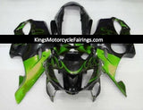 Black and Green Flames Fairing Kit for a 1999 & 2000 Honda CBR600F4 motorcycle