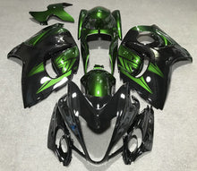Black and Green Fairing Kit for a 2008, 2009, 2010, 2011, 2012, 2013, 2014, 2015, 2016, 2017, 2018 & 2019 Suzuki GSX-R1300 Hayabusa motorcycle