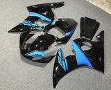 Black and Light Blue Fairing Kit for a 2003 & 2004 Yamaha YZF-R6 motorcycle
