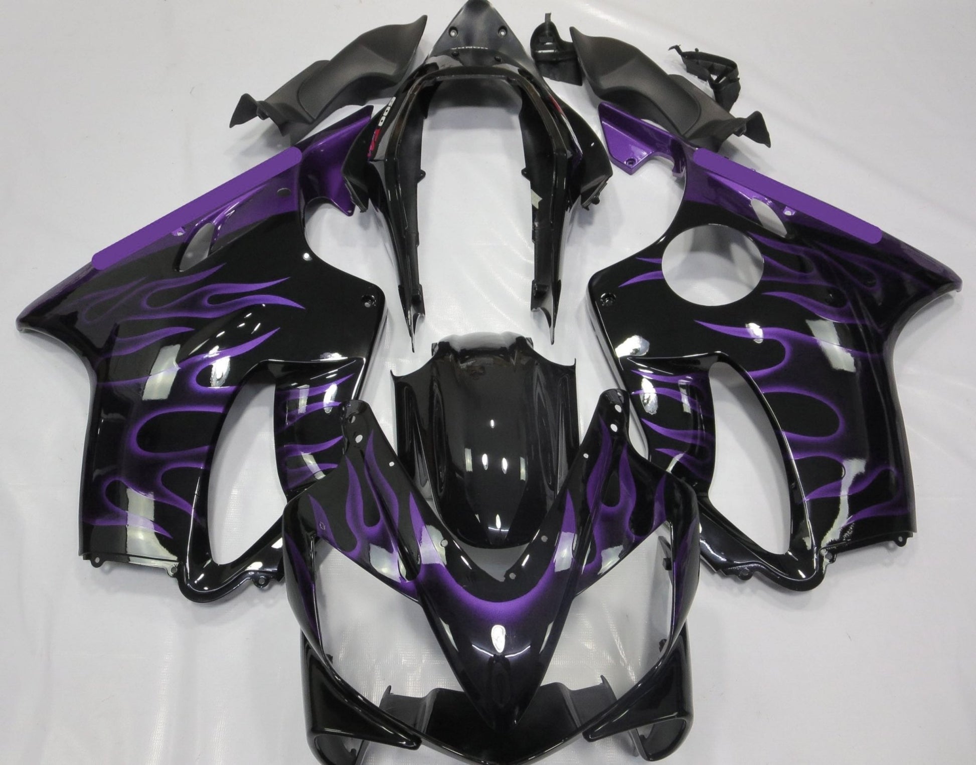 Honda CBR600F4i Fairings (2004-2007) Black, Purple Flame at KingsMotorcycleFairings.com