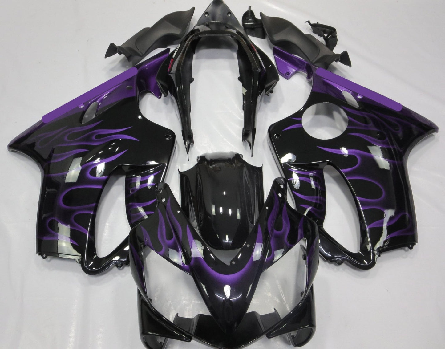 Honda CBR600F4i Fairings (2004-2007) Black, Purple Flame from KingsMotorcycleFairings.com