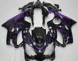 Black and Purple Flames Fairing Kit for a 2004, 2005, 2006, 2007 Honda CBR600F4i motorcycle