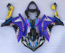 Black and Purple Shark Teeth Fairing Kit for a 2007 & 2008 Yamaha YZF-R1 motorcycle