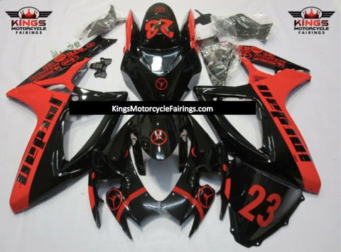 Suzuki GSXR600 (2006-2007) Black & Red Jordan 23 Fairings