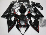 Black and Red Pinstripe Fairing Kit for a 2005 & 2006 Suzuki GSX-R1000 motorcycle