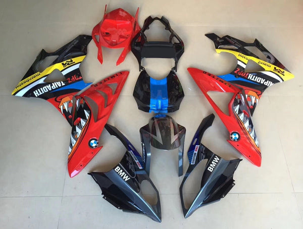 BMW S1000RR (2015-2016) Black & Red Shark Fairings