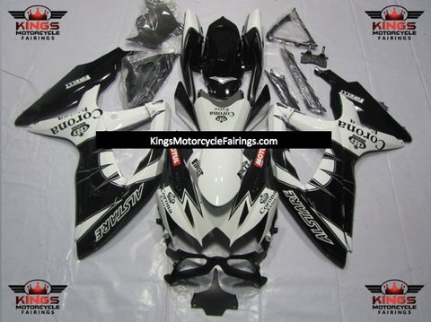 Suzuki GSXR600 (2008-2010) Black & White Corona Fairings