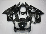 Black and White Flames Fairing Kit for a 2004, 2005, 2006, 2007 Honda CBR600F4i motorcycle