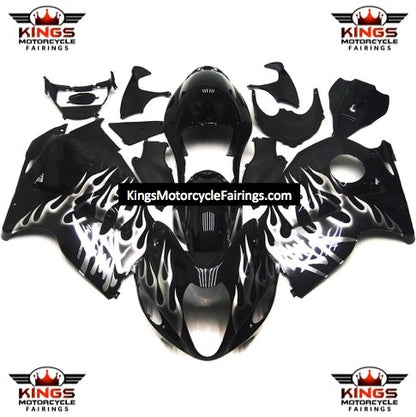 Suzuki GSXR1300 Hayabusa (1999-2007) Black & White Flames Fairings