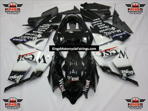 Fairing kit for a Kawasaki ZX10R (2004-2005) Black & White West
