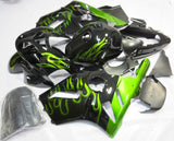 Kawasaki ZX12R (2000-2001) Black & Green Flame Fairings