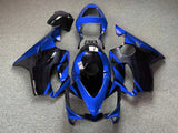 Blue and Black Fairing Kit for a 2001, 2002, 2003 Honda CBR600F4i motorcycle.