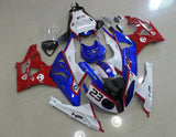 Blue, White and Red Fairing Kit for a 2009, 2010, 2011, 2012, 2013 and 2014 BMW S1000RR motorcycle