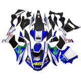 Blue, White, Black and Green Fairing Kit for a 2015, 2016, 2017, 2018 & 2019 Yamaha YZF-R1 motorcycle