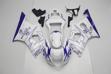 White and Blue Corona Fairing Kit for a 2003 & 2004 Suzuki GSX-R1000 motorcycle