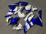 White, Blue, Silver and Black Fairing Kit for a 2008, 2009, 2010, 2011, 2012, 2013, 2014, 2015 & 2016 Yamaha YZF-R6 motorcycle
