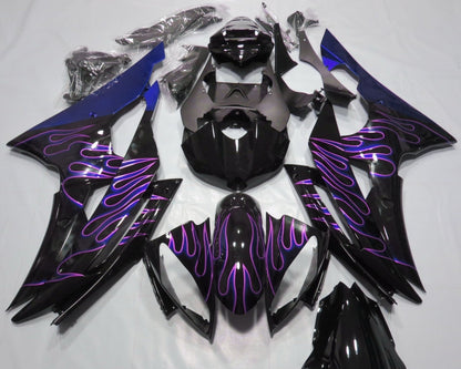 Yamaha YZF-R6 (2008-2016) Black, Purple & Blue Flame Fairings