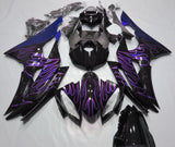 Black, Purple and Blue Flames Fairing Kit for a 2008, 2009, 2010, 2011, 2012, 2013, 2014, 2015 & 2016 Yamaha YZF-R6 motorcycle
