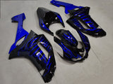 Black and Blue Flame Fairing Kit for a 2007 & 2008 Kawasaki Ninja ZX-6R 636 motorcycle