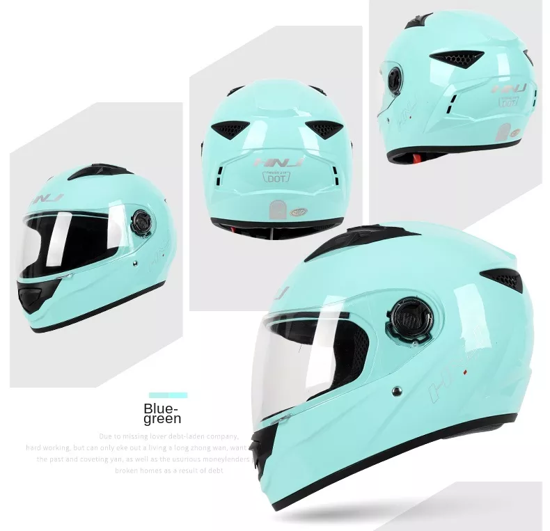 Motorcycle Helmet | Blue Mint with Clear Visor
