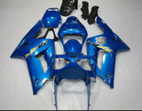 Light Blue, Black and Yellow Fairing Kit for a 2003 & 2004 Kawasaki ZX-6R 636 motorcycle