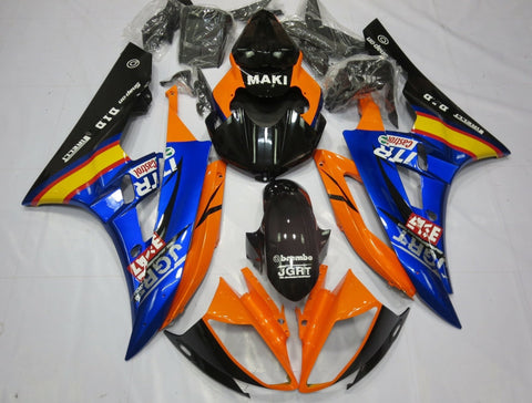 Yamaha YZF-R6 (2006-2007) Orange, Blue & Black Fairings
