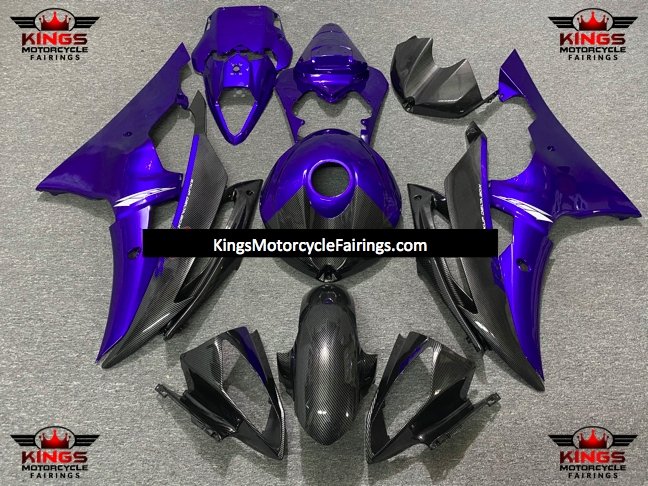 Yamaha YZF-R6 (2008-2016) Faux Carbon Fiber & Blue Fairings